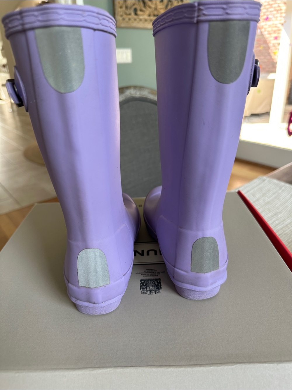 Hunter Original Lavender Rain Boots with Side Buckle B12 G13 Very Nice. - Picture 2 of 9